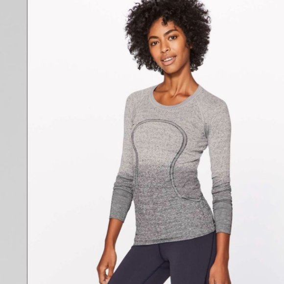 lululemon athletica Tops - Lululemon Swiftly Tech Long Sleeve Crew Neck Top Grey Ombre 4